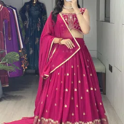 trijal fab Embroidered Semi Stitched Lehenga Choli-picture-14