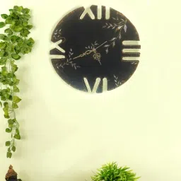 disoo fashions Black Colour Handpainted Engineered Wood Wall Clock Without Glass-picture-18