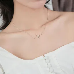 house of common Piyush Enterprises Stylish Gold Plated Heartbeat Pendants Gold-plated Brass Pendant-picture-49