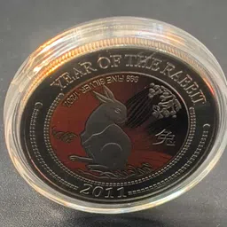 vkcoins Niue 2 Dollars 2011 Elizabeth II Year of The Rabbit Coloured With Capsule Modern Coin Collection-picture-21