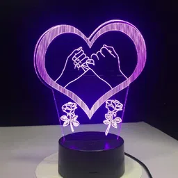royalkart 3D Illusion LED Lamp Heart Promise, 7 Changing Colors Night Light Night Lamp image 5