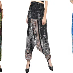 narnari Printed Rayon Women Harem Pants image 1