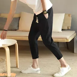 clickwell Men Solid Black Track Pants-picture-27