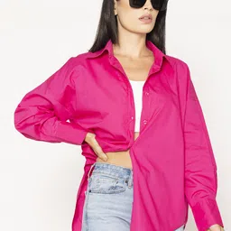 lounge dreams Women Boxy Fit Solid Spread Collar Casual Shirt-picture-11