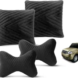 mockhe Black Velvet Car Pillow Cushion for Tata-picture-18