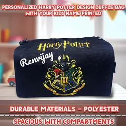 savri Personalized Kid's Travel Duffle Bag with Name Printed - Duffle Bag for Kids, Sports Bag for Boys & Girls. Return Gifts Birthday Party. Travelling Bag, Carry Bag, Picnic Bag (Harry Potter) image 3