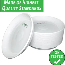 rgdecor 8 Inch - 9 White Pot Plate Plastic Plant Tray Bottom Tray Pot Plate Tray Saucer Plant Container Set image 4