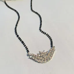 ABDESIGNS Silver-plated AD-studded Mangalsutra image 5