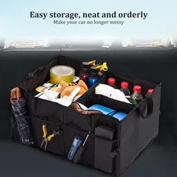 moshtu Trunk Organizer And Storage Suv Foldable Multi-Compartment Car Storage Box Trunk Organizer image 2