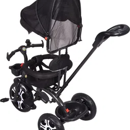 nexotech Baby Tricycle for Kids Convertible Toddler Trike with Storage Basket & Footrest Baby Tricycle for Kids with Parental Control Handle Canopy & Safety Belt Tricycle image 3