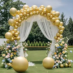 bcollectns Solid Golden metallic balloon garland kit for birthday festival party decoration Balloon image 5