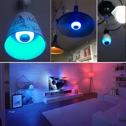 Musify Best Superb Sound Quality 3 In 1 12W Led Bulb With Bluetooth Speaker With Remote Control Music Light Bulb B22 + Rgb Light Self Changing Color Lamp Built-In Audio Speaker For Home, Bedroom, Living Room, Party Decoration High Bass Waterproof 8 W Bluetooth Home Theatre image 5