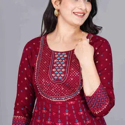 gazla fashion Women Printed Viscose Rayon Anarkali Kurta-picture-19