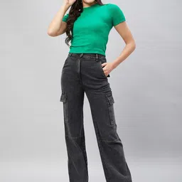 Chemistry Women Straight Fit High-Rise Clean Look Light Fade Pure Cotton Jeans-image-53