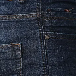 Basics Men Navy Blue Slim Fit Low-Rise Light Fade Stretchable Jeans image 4