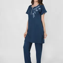 Duchess Floral Embroidered Top With Pyjamas image 5