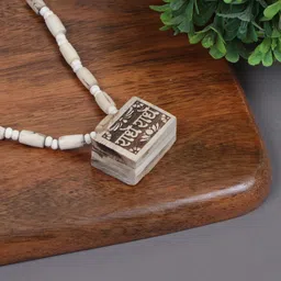 squareknot Original & Natural Wood Tulsi Kanthi Mala With Radhe Radhe locket Wood image 2