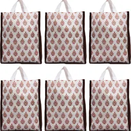 kuber industries Medium Size 6 Pieces Non Woven Eco-Friendly Reusable Multipurpose Shopping Carry Bags (Brown) - CTKTC30808 Pack of 6 Grocery Bags-picture-25