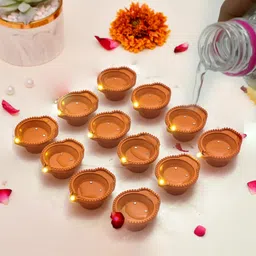 da novira Plastic (Pack of 12) Table Diya Set image 2