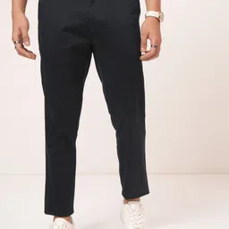 highlander Men Tapered Black Cotton Blend Trousers image 1