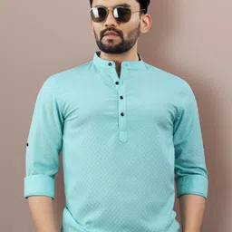 vebnor Men Self Design Jacquard Straight Kurta-picture-16