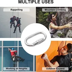 gsi Stainless Steel Oval Snap Hook with Screw Lock Locking Carabiner image 2