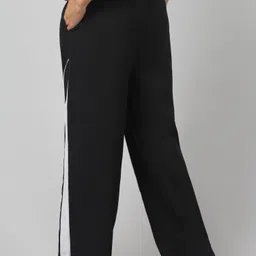 hr fashion Women Striped Black Track Pants image 2