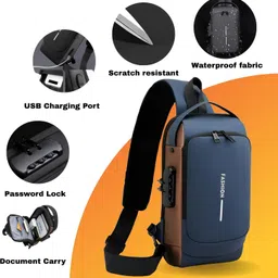 romj Small 10 L Backpack New Sling Bag Anti-Theft USB Crossbody Backpack Waterproof Chest Shoulder Bag image 3