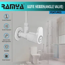 ramya Alive Angle Cock Tap PTMT Faucet With Flange Superior Plastic Heavy Duty Angle Valve Faucet image 3