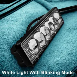 auto pearl 5.7 Inch 6Led Convex Len Light Bar White & Blinking Work Spot Light for Car A102 Back Up Lamp Car LED for Opel (12 V, 30 W) image 2