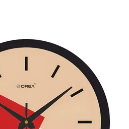 Orex Black & Red Printed Round Contemporary Wall Clock image 3