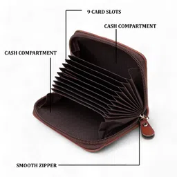 be divine Men & Women Casual, Evening/Party, Formal, Ethnic, Travel, Trendy Tan Artificial Leather RFID Card Holder image 2