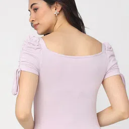 Tokyo Talkies Purple Solid Regular Top image 4