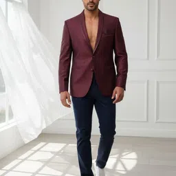 Men Blazer Solid Suit-image-0