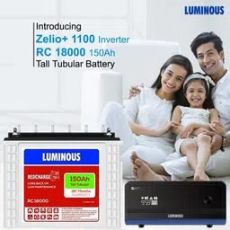 luminous Zelio 1100 Inverter with RC18000 Tubular Battery Tubular Inverter Battery image 2