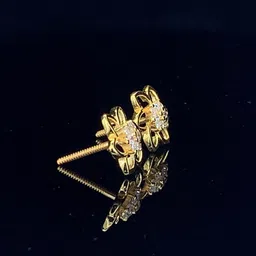 NJ Arts The Stellar Bloom Studs Yellow Gold 14kt Swarovski Stud Earring image 4