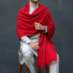 Sudako Acrylic Checkered Men Shawl image 3