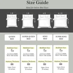 Divine Casa Grey & Off White Blend Cotton 120 TC Double Bedsheet with 2 Pillow Covers image 5