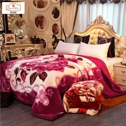 signature Floral Double Mink Blanket for Heavy Winter-picture-46