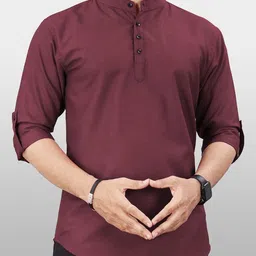 wearbird Men Solid Cotton Blend Straight Kurta-picture-17