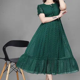 premarth Solid Georgette Stitched Flared/A-line Gown-picture-18