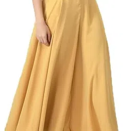 affleon Pack of 2 Women Flared Beige Georgette Trousers image 5