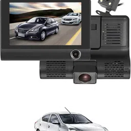 ayw 170 Degree/3 Lens G-Sensor 4Inch 3 Way DVR Video Recorder For Car Black LCD-picture-23