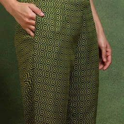 KALINI Floral Printed V-Neck Straight Kurta & Trousers With Dupatta image 5