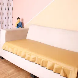 STITCHNEST Yellow Leatherite Regular Sofa Cover image 3