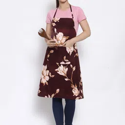Arrabi Brown Floral Printed Apron image 2