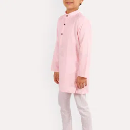 Superminis Boys Pink Regular Pure Cotton Kurta with Pyjamas image 2