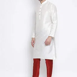 ROYAL KURTA Men Dupion Silk Kurta with Churidar image 2