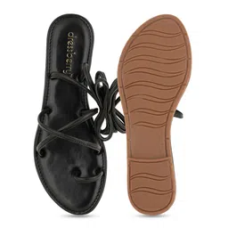 DressBerry Black Open Toe Gladiators With Lace Ups image 4