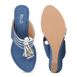 Inc 5 Textured One Toe Tasseled Wedges image 5